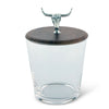 Hand Blown Glass Ice Bucket with Cow Skull Knob