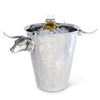 Steel Ice Bucket with Long Horn Steer Handles