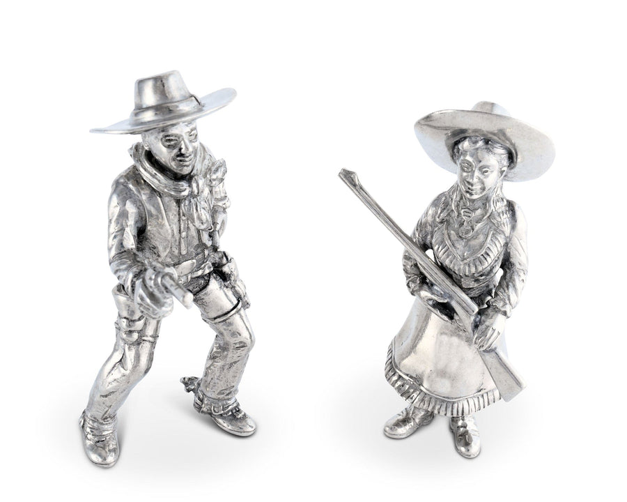 Pewter Cowpoke Couple Salt & Pepper Set
